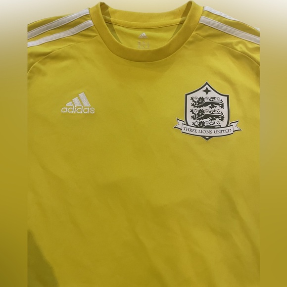 Adidas Soccer Practice Jersey Three Lions United Yellow #6 Size Medium Climacool - Picture 3 of 7